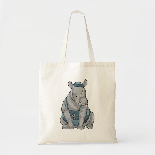 Tote Bag Rhino as Craftsman et Wrench (Devant)