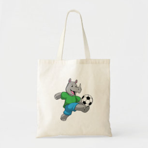 Tote Bag Rhino comme joueur de football avec Soccer