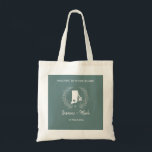 Tote Bag Rhode Island Destination Wedding Welcome Guests<br><div class="desc">Welcome guests to your state wedding with personalized tote bags. Design features state map with wreath and customizable text. The background color can be customized to any desired color to match your wedding theme. Personalize with desired state city or location place.</div>