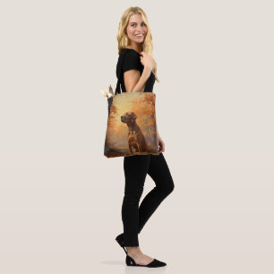Tote Bag Rhodesian Ridgeback à l'automne Feuilles automne I