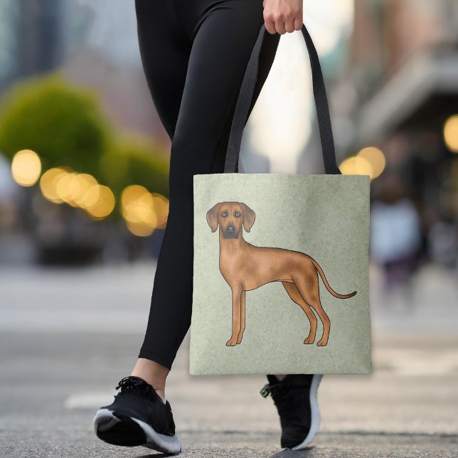 Tote Bag Rhodesian Ridgeback Brown dessin animé Lion Chien  (Please note: This image is a digital mockup. The product may not be in scale.)