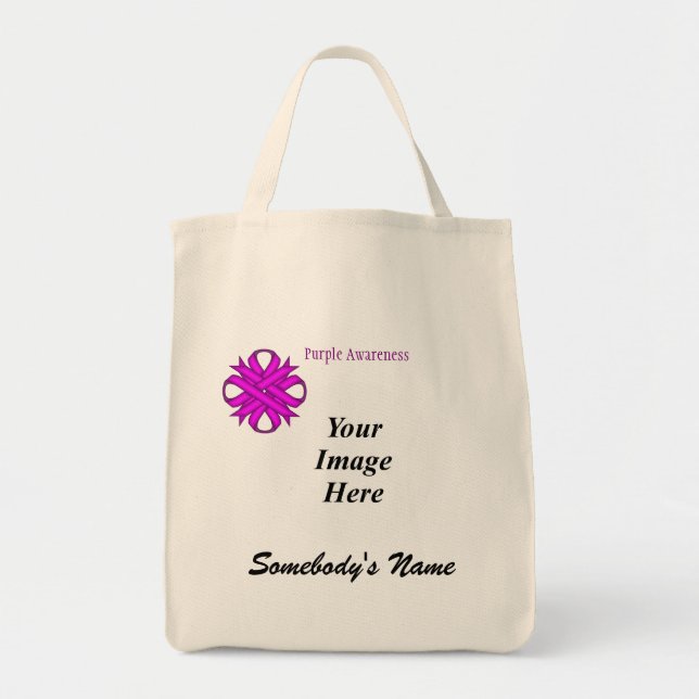 Tote Bag Ribbon Clover violet Modèle par Kenneth Yoncich (Devant)