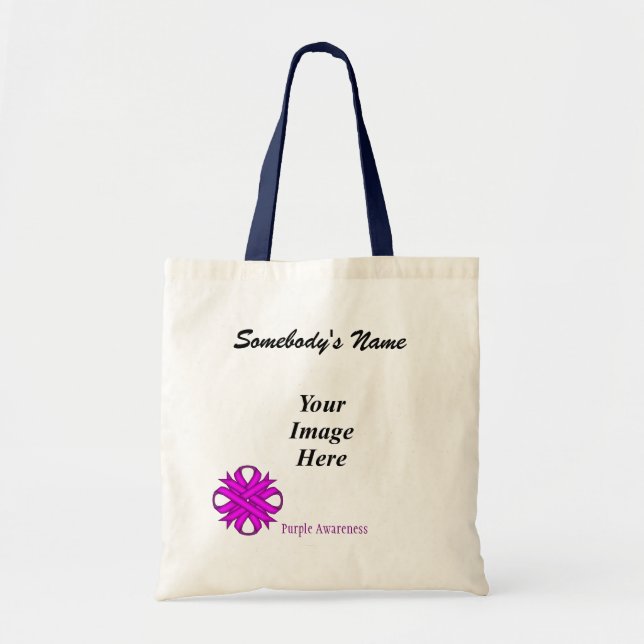 Tote Bag Ribbon Clover violet Modèle par Kenneth Yoncich (Devant)