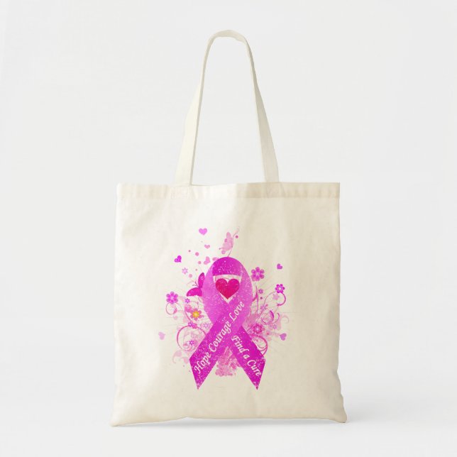 Tote Bag Ribbon rose Vintage (Devant)
