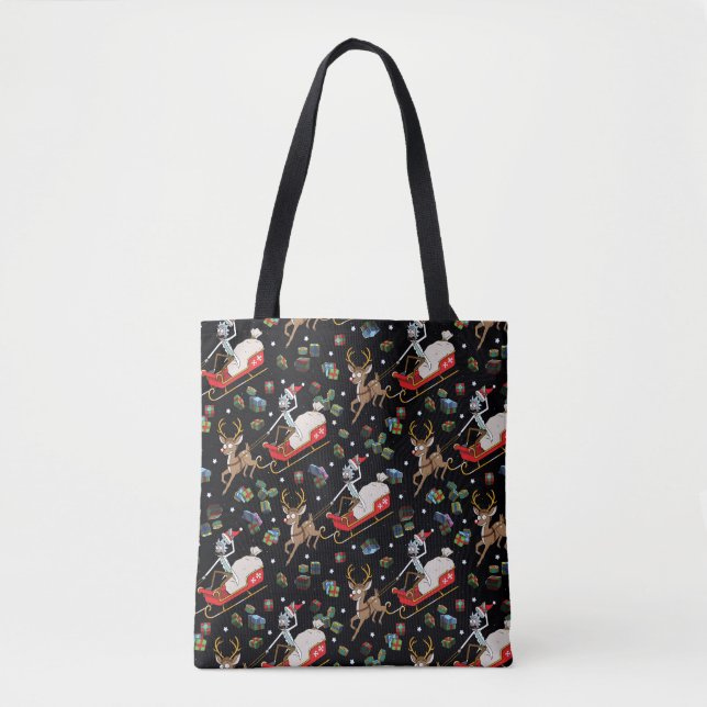 Tote Bag Rick et Morty | Christmas Reindeer Sleigh Motif (Devant)