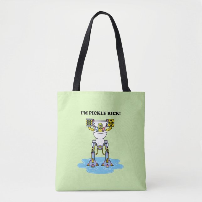 Tote Bag RICK ET MORTY™| Pickle Rick Toilet Mech (Devant)