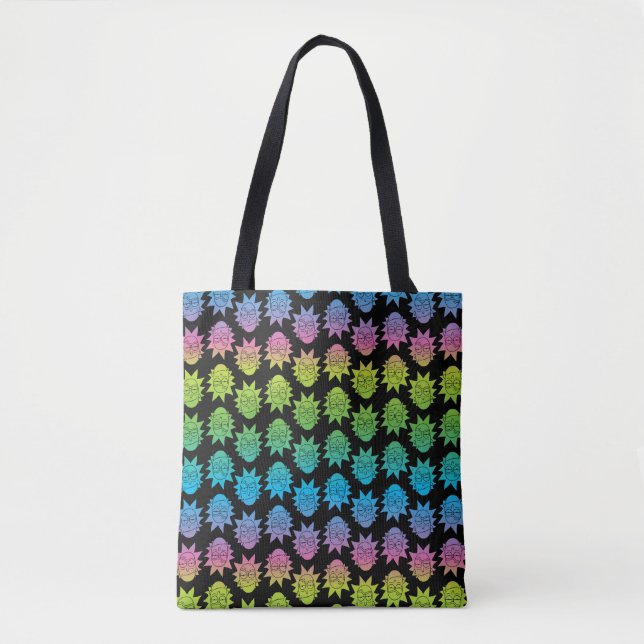 Tote Bag RICK ET MORTY™ | Rainbow Rick Head motif (Devant)