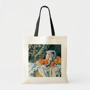 Tote Bag Rideau de vie fixe de Cezanne, Pitcher à fleurs, F