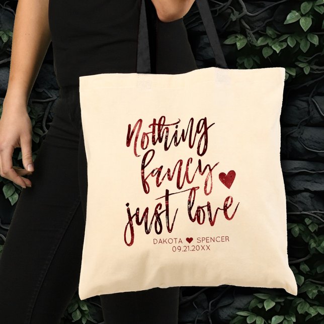 Tote Bag Rien De Fancy Juste Amour | Dark Crimson Mariage r (Créateur téléchargé)