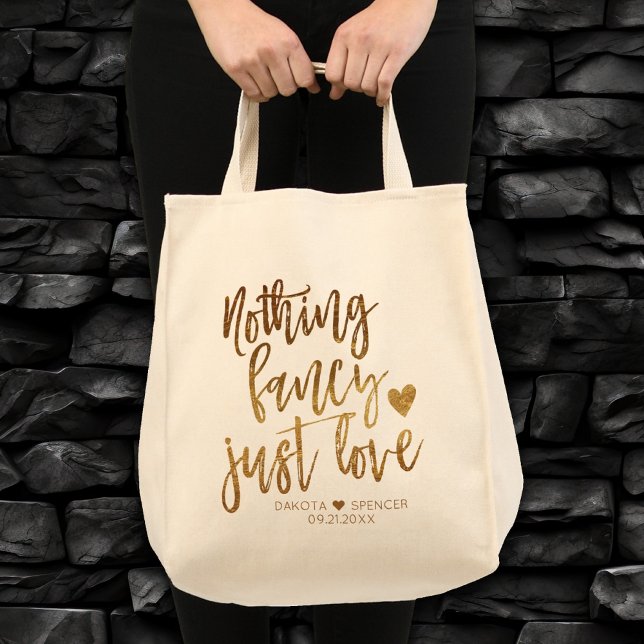 Tote Bag Rien De Fancy Juste Amour | Micro Mariage Gold Hea (Créateur téléchargé)