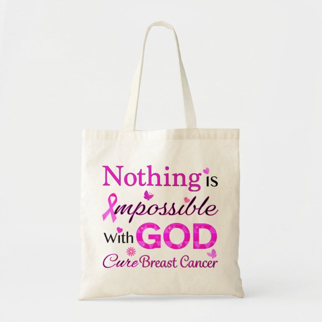 Tote Bag Rien n'est impossible avec Dieu (Devant)