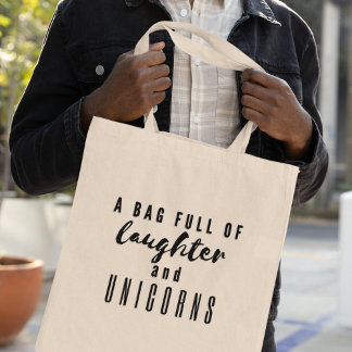 Tote Bag Rires et licornes Drôle Joyeux Quirky