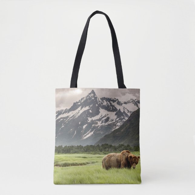 Tote Bag Rive de l'Alaska, grizzli (Devant)
