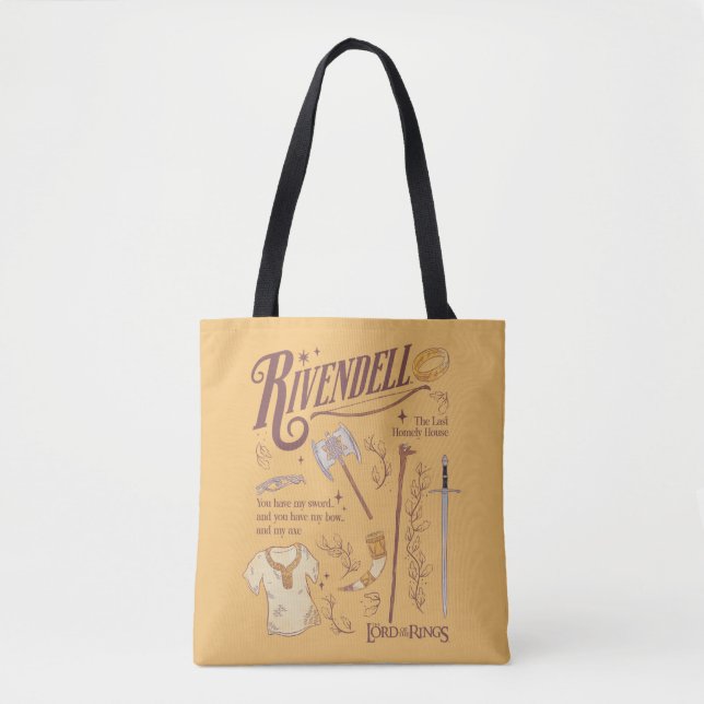 Tote Bag RIVENDELL™ Collage Aquarelle Graphique (Devant)