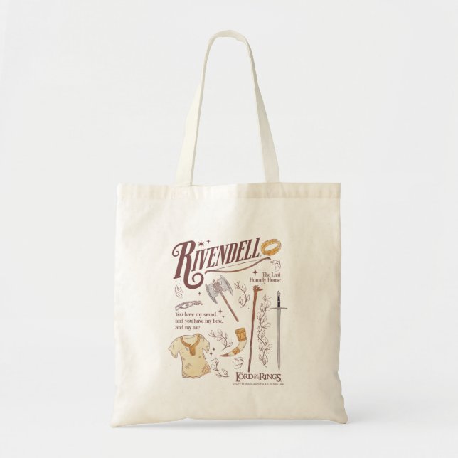 Tote Bag RIVENDELL™ Collage Aquarelle Graphique (Devant)