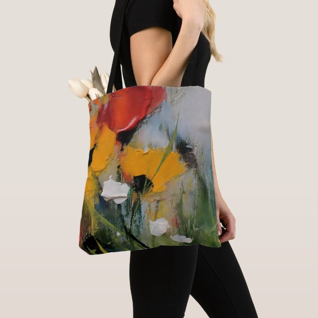 Tote Bag Riverside – Expressive Abstract Meadow (De près)