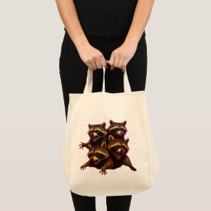 Tote Bag Rizz Em avec le Tism Meme Autisme Drôle Racoon