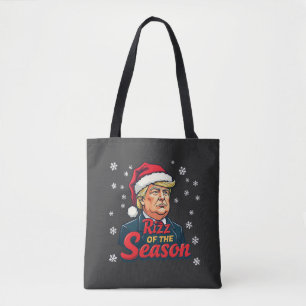 Tote Bag Rizz of the Season Funny Trump Christmas Père Noël