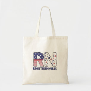 Tote Bag RN Infirmière inscrite 4 juillet subtile Américain