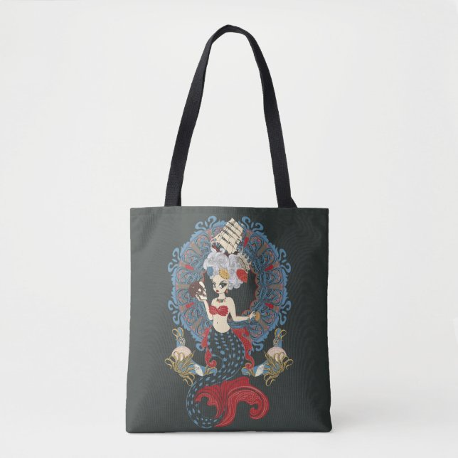 Tote Bag Roс ocre mermaid Art nouveau (Devant)