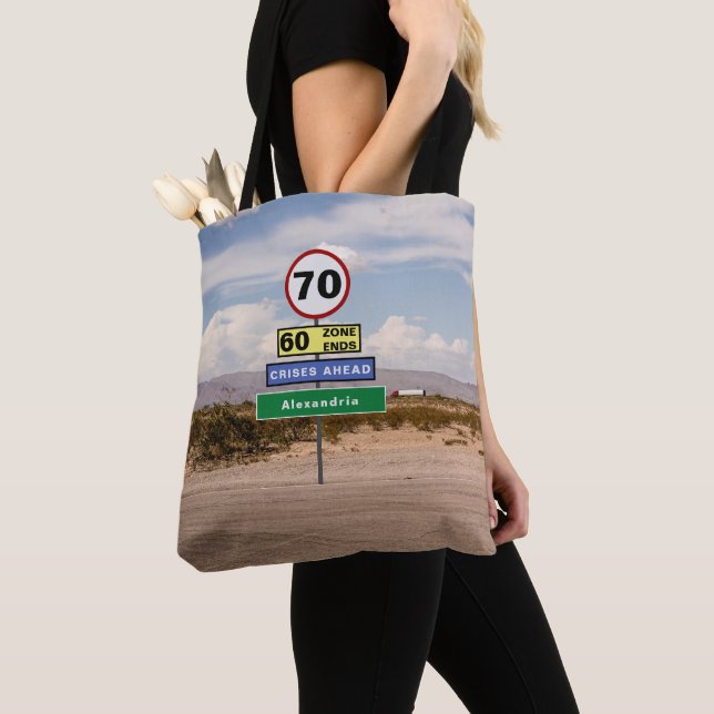 Tote Bag Road Trip 70th Birthday Funny Signes Ajouter Votre (De près)
