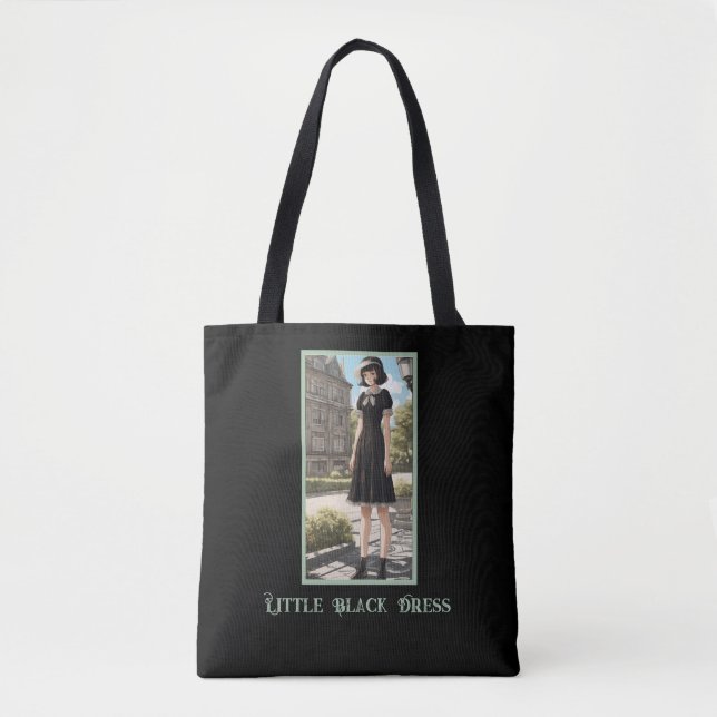 Tote Bag Robe noire classique à imprimer LBD (Devant)