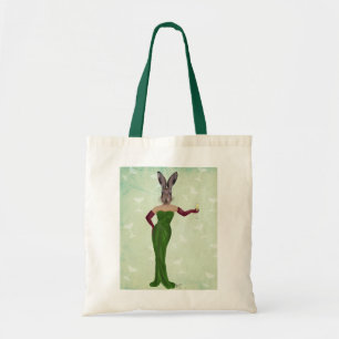 Tote Bag Robe verte 2 lapin