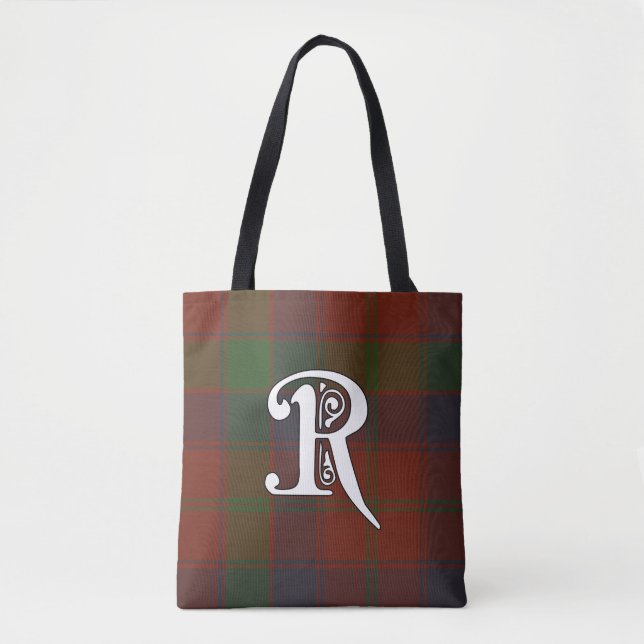 Tote Bag Robertson Clan Tartan Monogram (Devant)