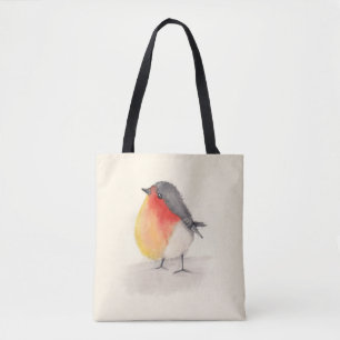 Tote Bag Robin aquarelle