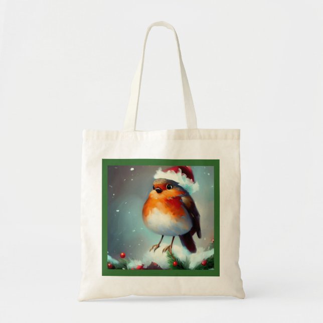 Tote Bag Robin de Noël 1 (Devant)
