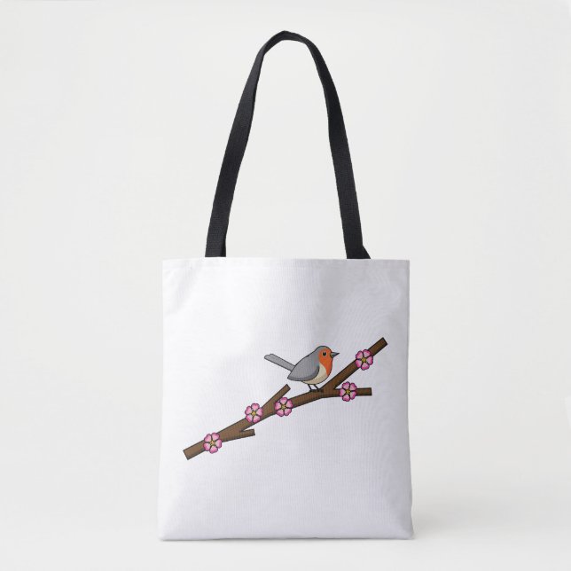 Tote Bag Robin sur Sakura (Devant)