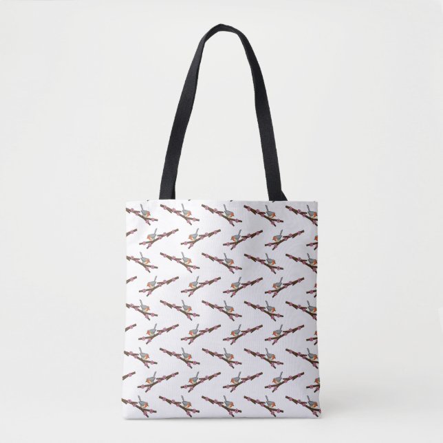 Tote Bag Robin sur Sakura (Devant)