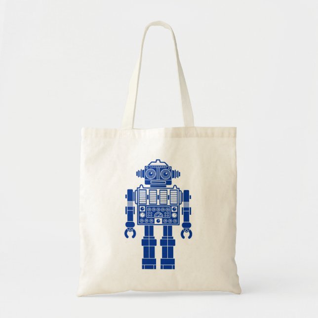 Tote Bag Robot 270620/08 - Bleu marine et blanc (Devant)
