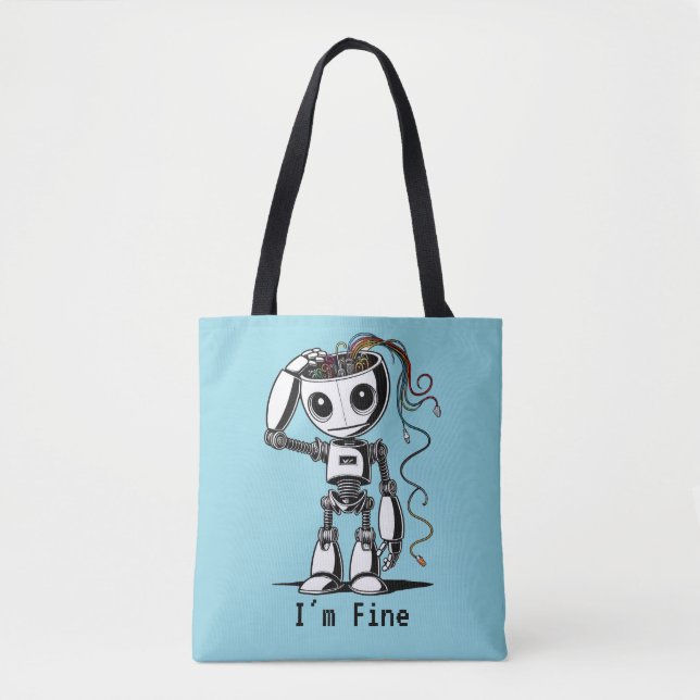 Tote Bag Robot cassé - Je vais bien (Devant)