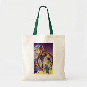 Tote Bag Robot de science-fiction vintage avec des yeux à f