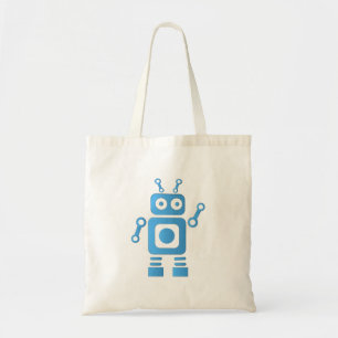 Tote Bag Robot rétro bleu