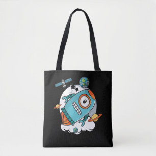 Tote Bag Robot Rocket Galaxy Astronaut Robots