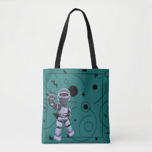 Tote Bag Robot vert mignon Formes géométriques Enfants