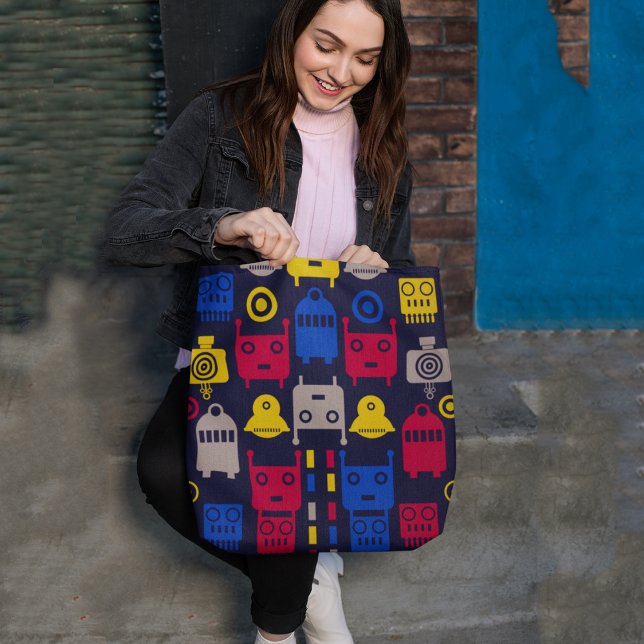 Tote Bag robots caricaturaux (Créateur téléchargé)