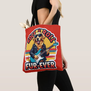Tote Bag Rocher et rouler fourrure jamais Golden Retriever 