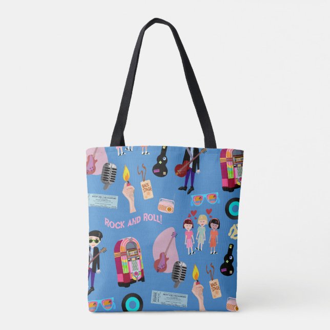 Tote Bag Rock and Roll Oldies Cartoon Motif amusant (Dos)