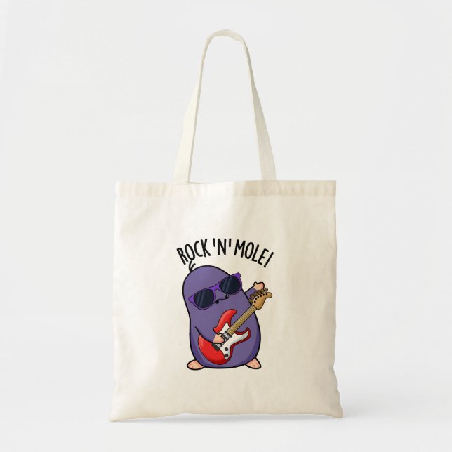 Tote Bag Rock N Mole Funny Animal Pun (Devant)