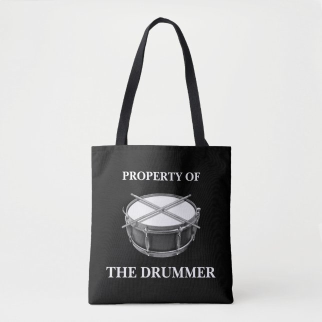 Tote Bag Rock & Roll Drummer Snare Drum Drumsticks Musicien (Devant)