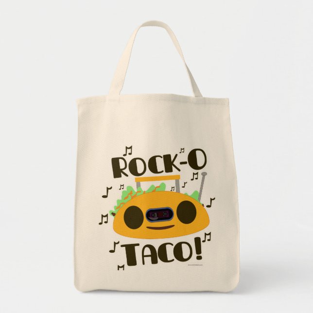 Tote Bag Rock Taco Drôle Nourriture Mexicaine Musique Toon  (Devant)
