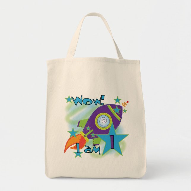 Tote Bag Rocket Ship 1er Anniversaire Tshirts et cadeaux (Devant)