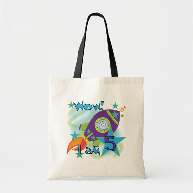 Tote Bag Rocket Ship 5e Anniversaire T-shirts et cadeaux (Devant)