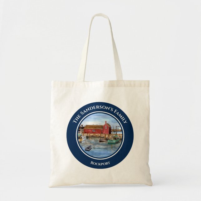 Tote Bag Rockport Harbour Massachusetts Nouvelle-Angleterre (Devant)