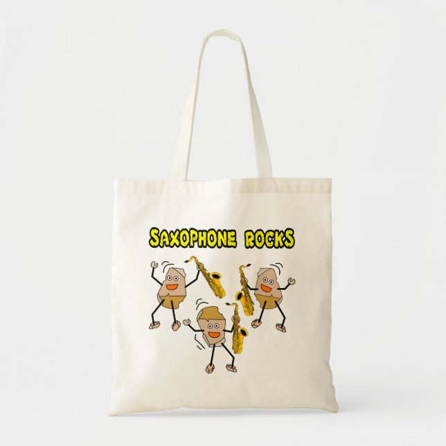 Tote Bag Rocks saxophones (Devant)