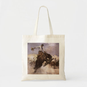 Tote Bag Rodeo Cowboy vintage, Breezy Riding par WHD Koerne