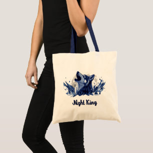 Tote Bag Roi de nuit - Loup hurlant avec lune